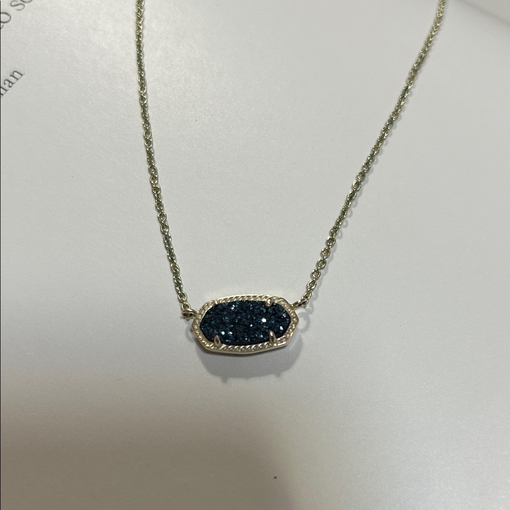 Kendra Scott RARE Blue Drusy “Elisa” Necklace